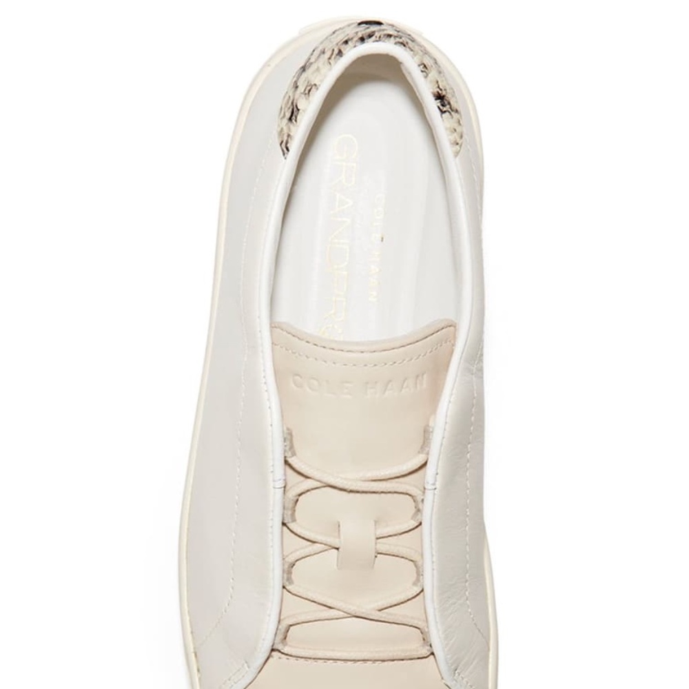 Cole Haan Grandpro Spectator 2.0 Lace Up White Ivory Beige leather Sneakers 8.5 - Picture 5 of 11